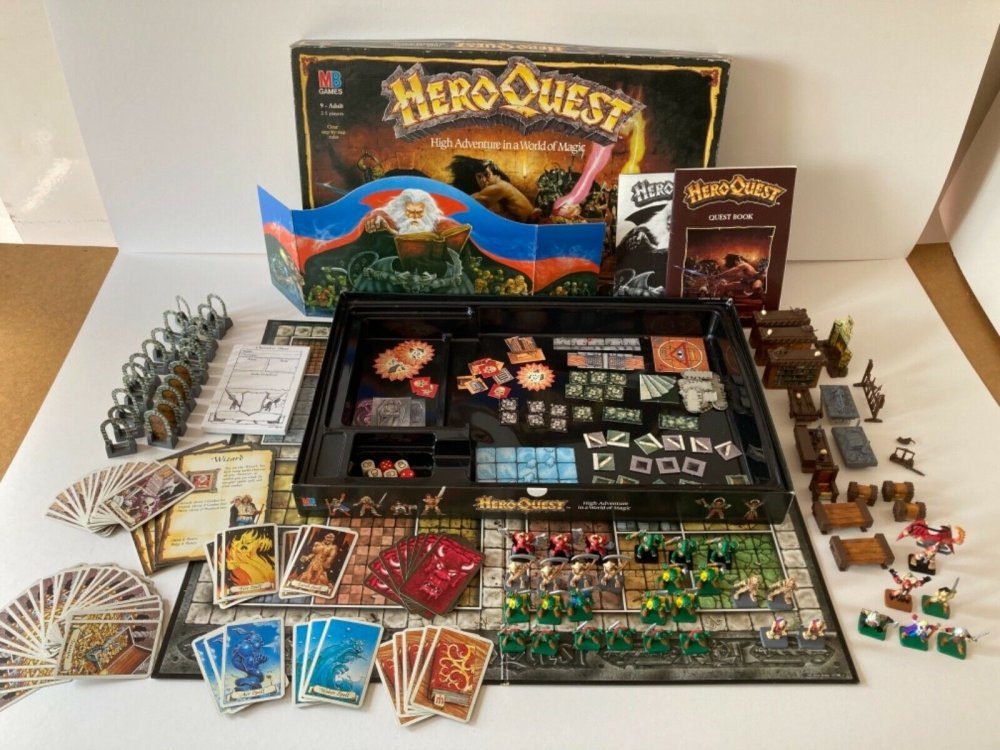 Image 1 - 1989 Hero Quest board game Painted near complete MB Games role playing Heroquest