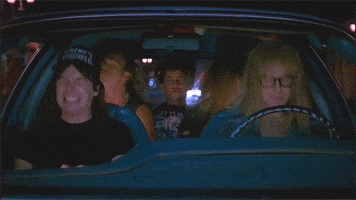 road trip headbang GIF