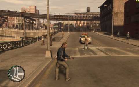 Niko brandishing a shotgun