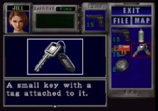 Inventory screen, with the character's health up top.
