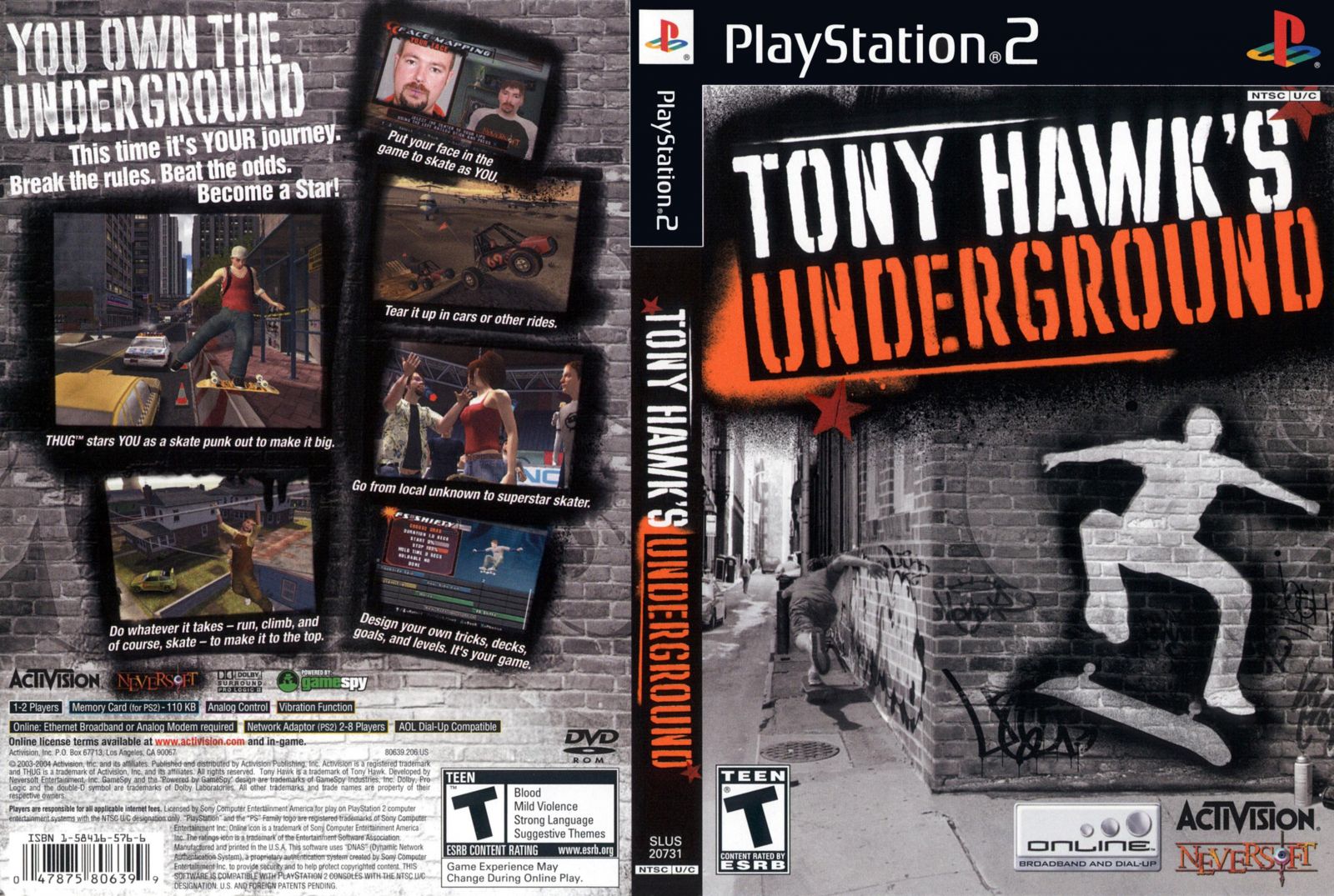Tony Hawk's Underground  cover