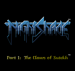 Nightshade - Part 1 - The Claws of Sutekh (U) [a]  screenshot