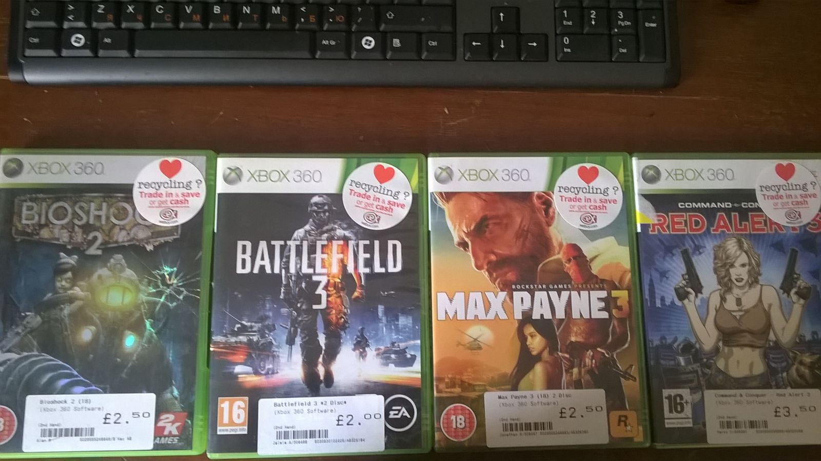 Max Payne 3, Red Alert 3, Bioshock 2, Battlefield 3.