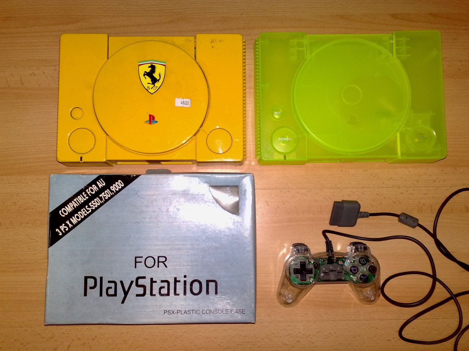 Playstation 1 Phat Korpusai (Custom Cases) ir Permatomas Pultelis