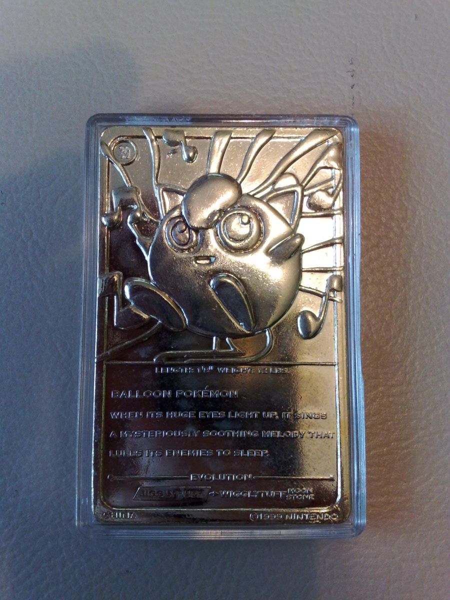 Nintendo 1999m Auksinė Special Edition Pokemon'o Jigglypuff Kortelė/Plokštelė