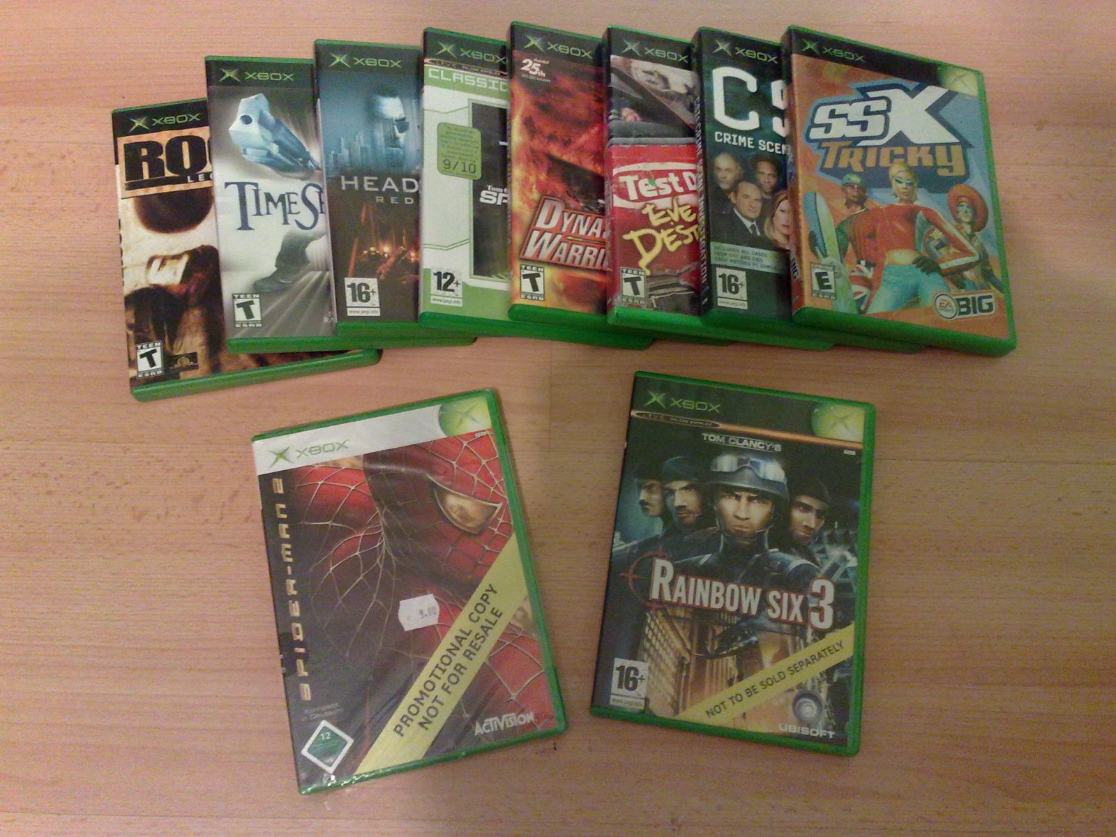 Keletas Original Xbox Žaidimų ir Sealed Promotional Copy.