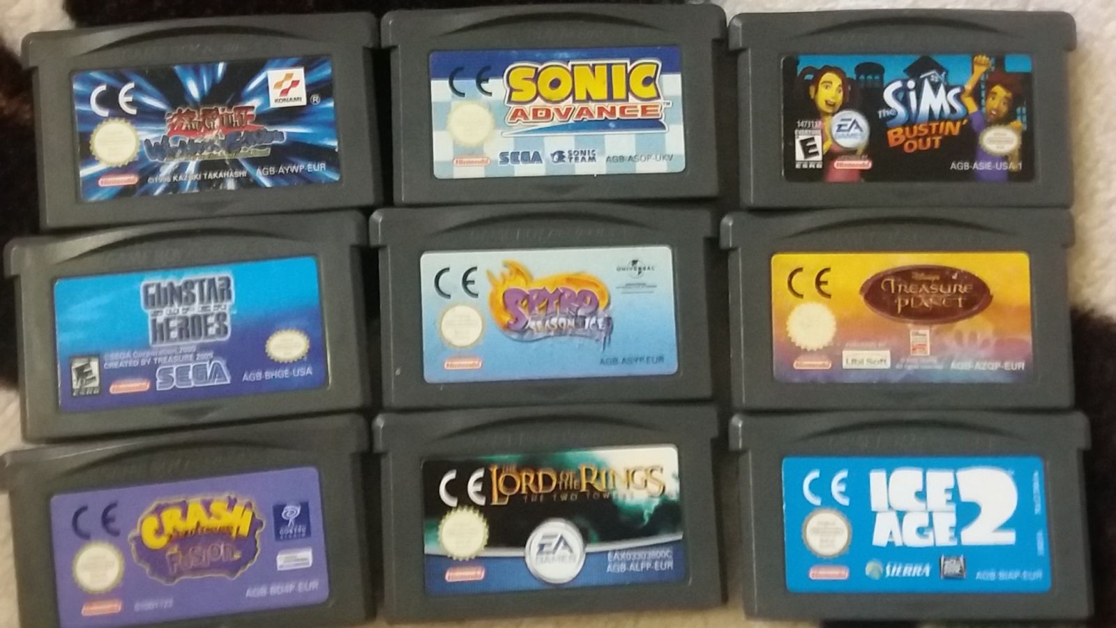 Mano GBA žaidimų kolekcija :D