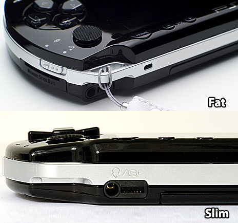 PSP Fat ir Slim palyginimas