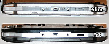 PSP Fat ir Slim palyginimas